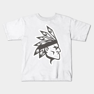 American Apache Indian Logo. Cherokee character icon design. Ethnic logo design. Kids T-Shirt
